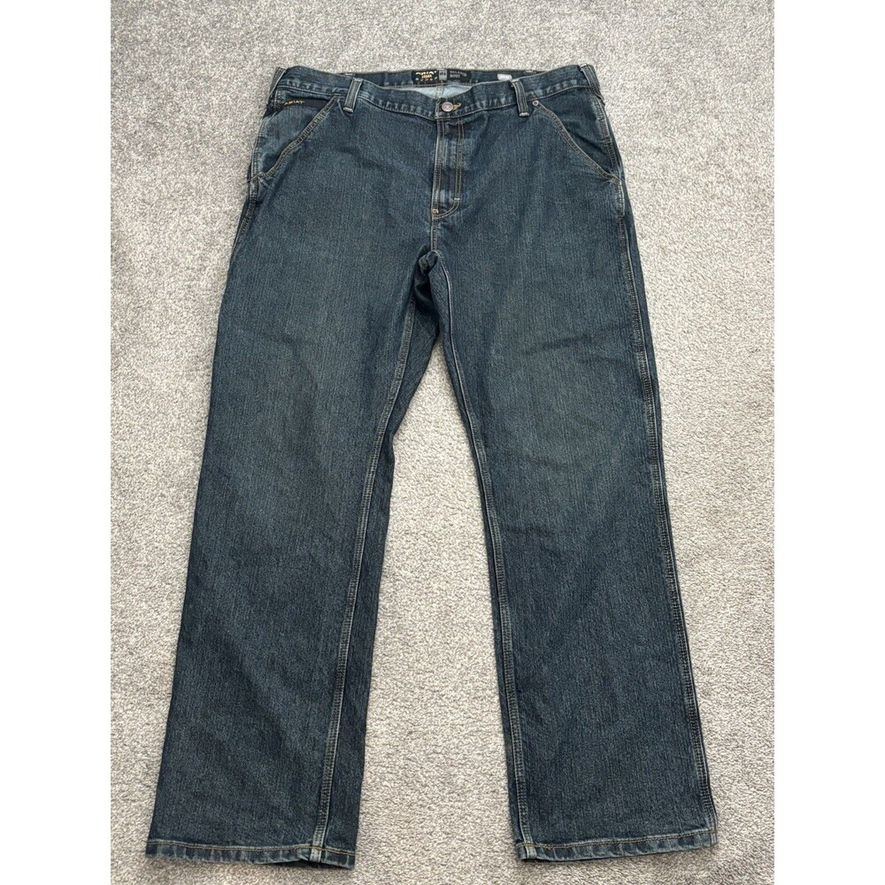 Ariat Rebar M4 Jeans Mens 42x34 Blue Relaxed Boot Stretch Denim Workhorse Pants